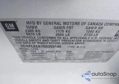 2016 Chevrolet Equinox Ls from USA, damaged, VIN 2GNFLEEK7G6259148